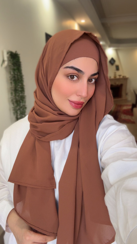 هدشال ساده جلو گرد _تناژ کرم قهوه ای