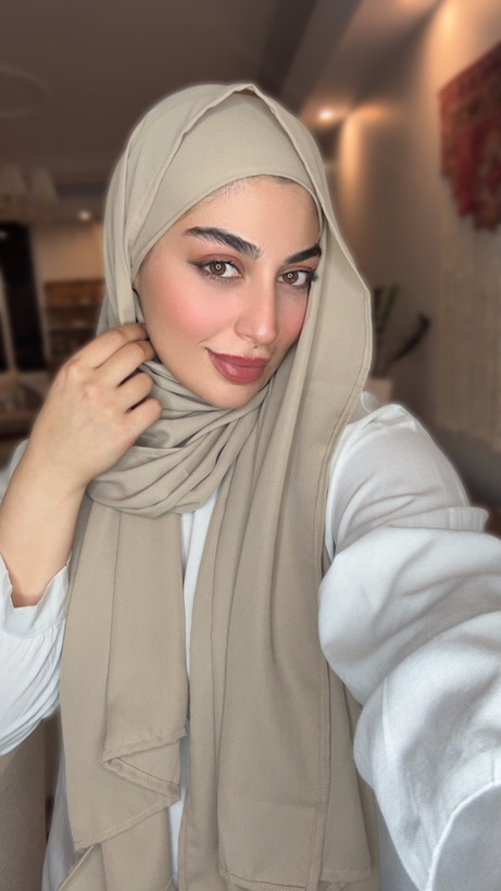 هدشال ساده جلو گرد _تناژ کرم قهوه ای