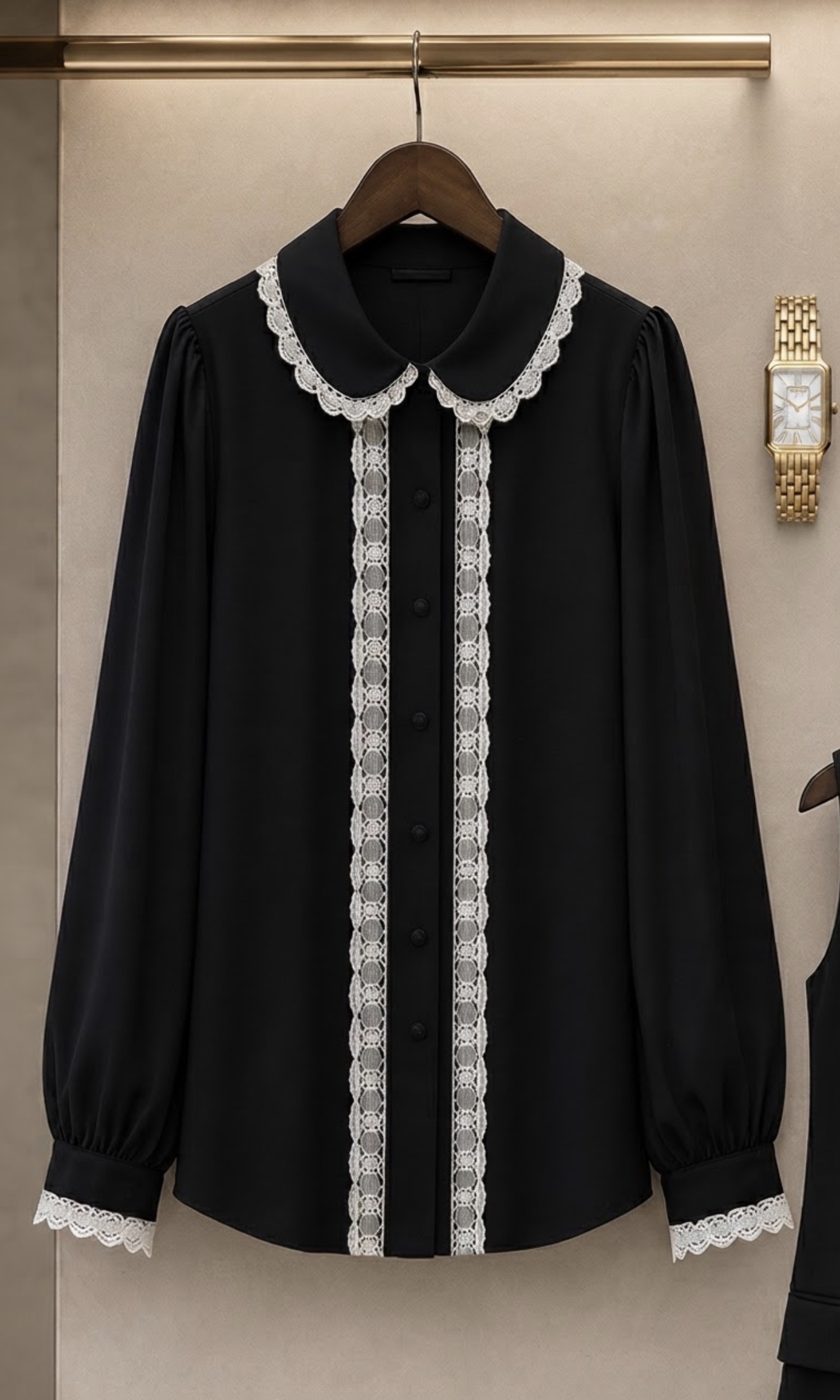 شومیز زنانه مشکی مهروماه